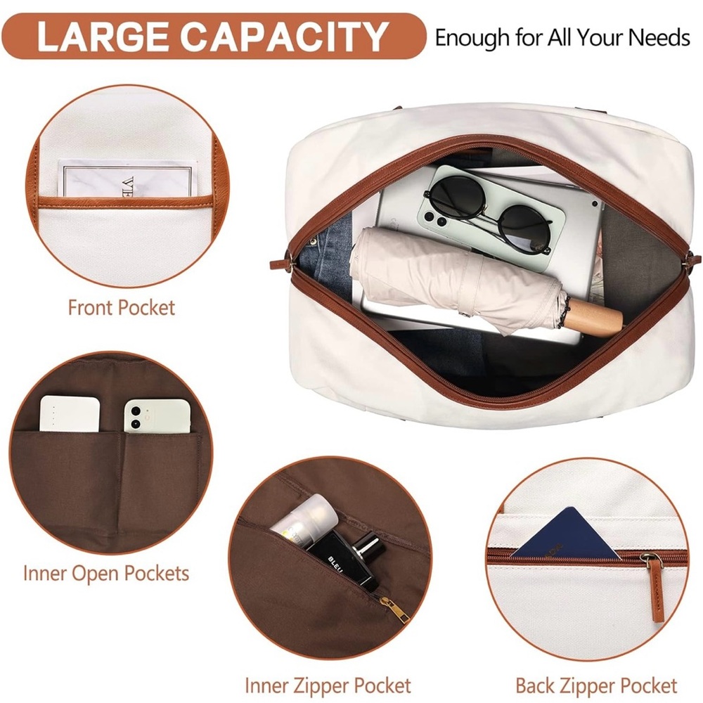 Large Canvas Weekender Bag Set - Picture 4 of 7